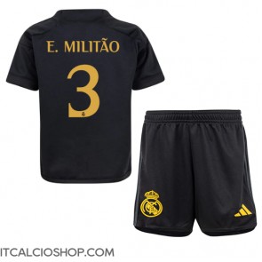Real Madrid Eder Militao #3 Terza Maglia Bambino 2023-24 Manica Corta (+ Pantaloni corti)
